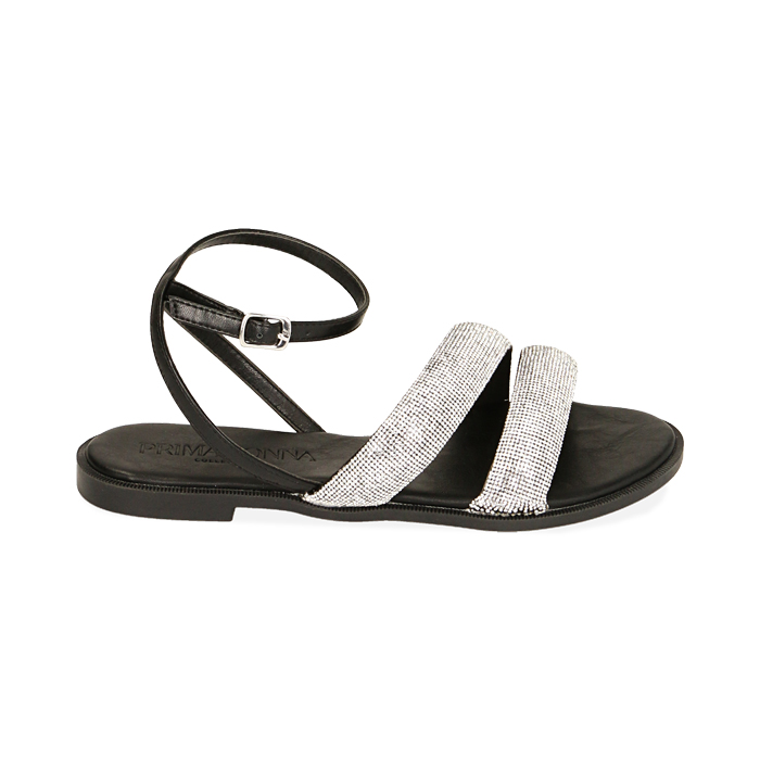 Sandali con strass nero
