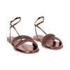 Sandali bassi donna rame in laminato con pietre