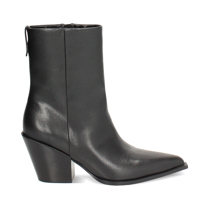 WOMEN SHOES DEMI-BOOT LEATHER NERO