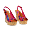 Zeppe donna multicolor blu arancio in raso