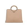 Bolso de mano beige con bandolera removible