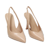 Décolleté slingback beige, tacco 9,5 cm