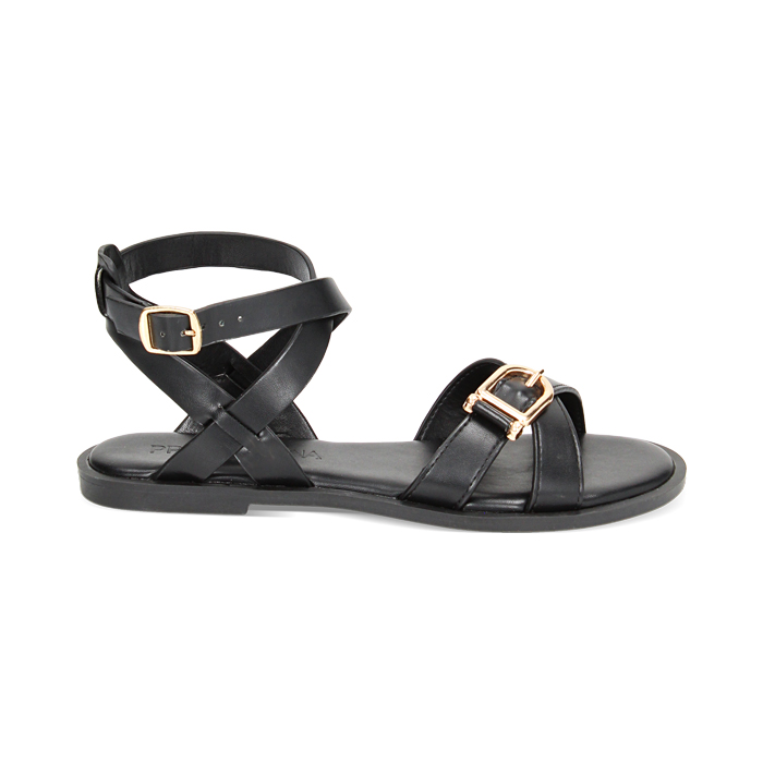 Sandalias planas negras