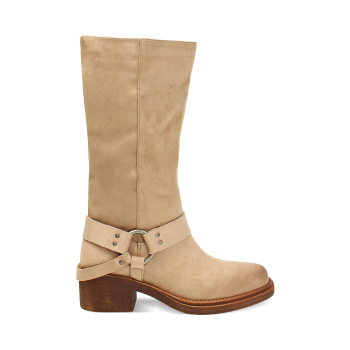 Biker taupe tacco 5 cm