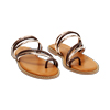 Sandales basses femme marron en python