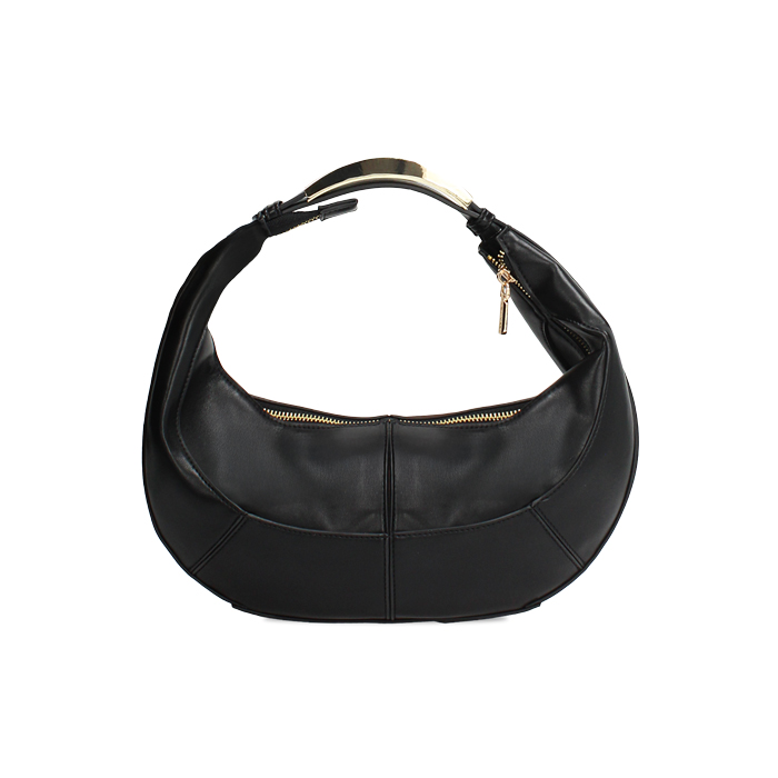 Bolso de mano negro con bandolera fija