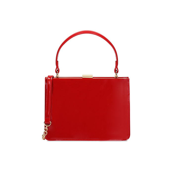 Mini bag donna rossa in vernice