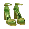 Sandali verdi glitter, tacco 9 cm 
