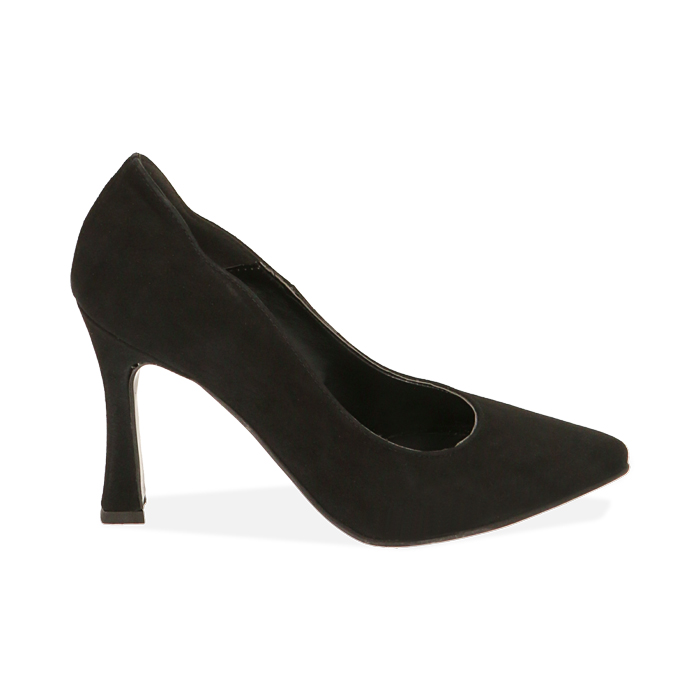 Décolleté nere in camoscio, tacco 10 cm 