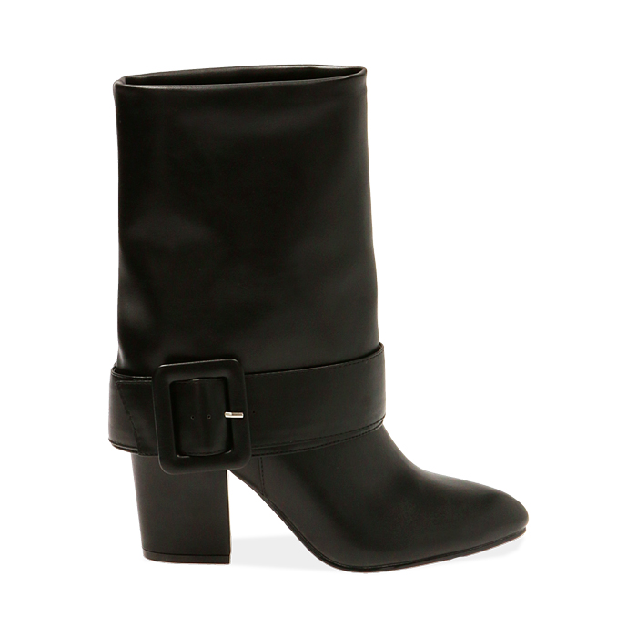 Ankle boots neri, tacco 8,5 cm 