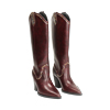 Stivali texani bordeaux con tacco di 7,2 cm