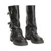 Bottes motard noires avec semelle en caoutchouc et talon de 4,7 cm
