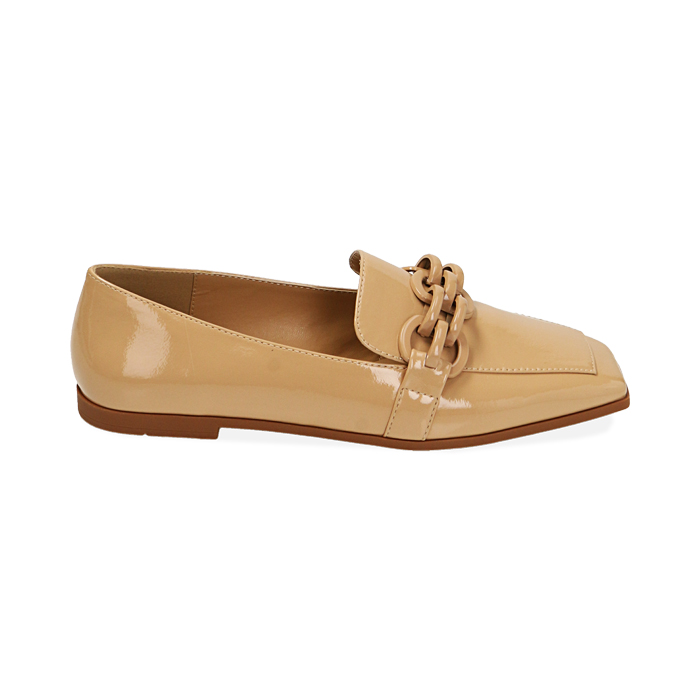 Mocassini beige in naplack