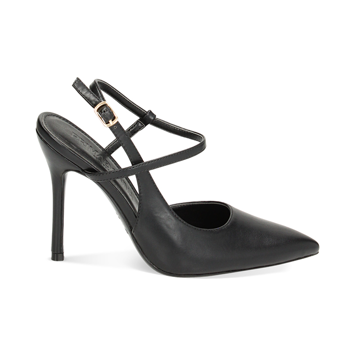 Décolleté slingback nere, tacco 10,5 cm