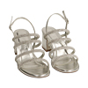 Sandali laminati argento, tacco 5,5 cm