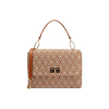 Mini bag donna cognac-beige in raffia