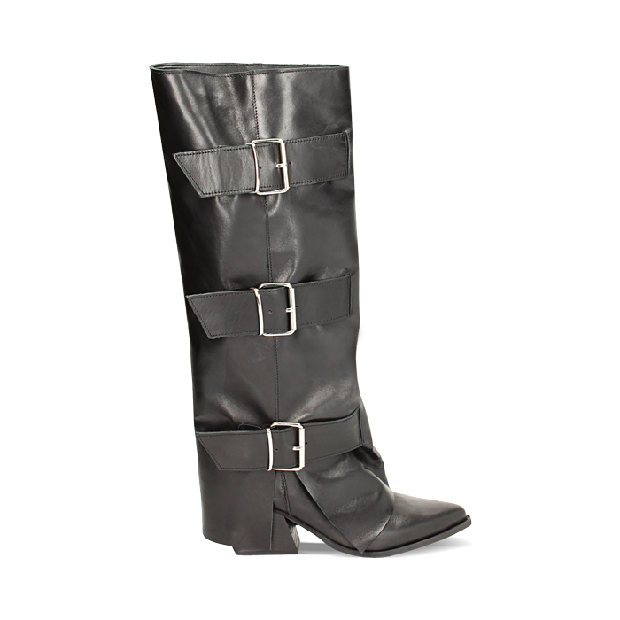 WOMEN SHOES BOOTS LEATHER NERO
