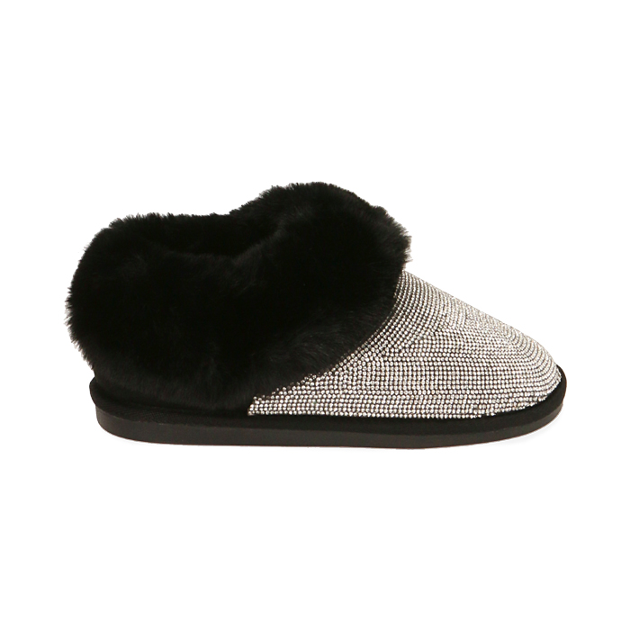 Stivaletti donna neri in microfibra con strass Primadonna Collection