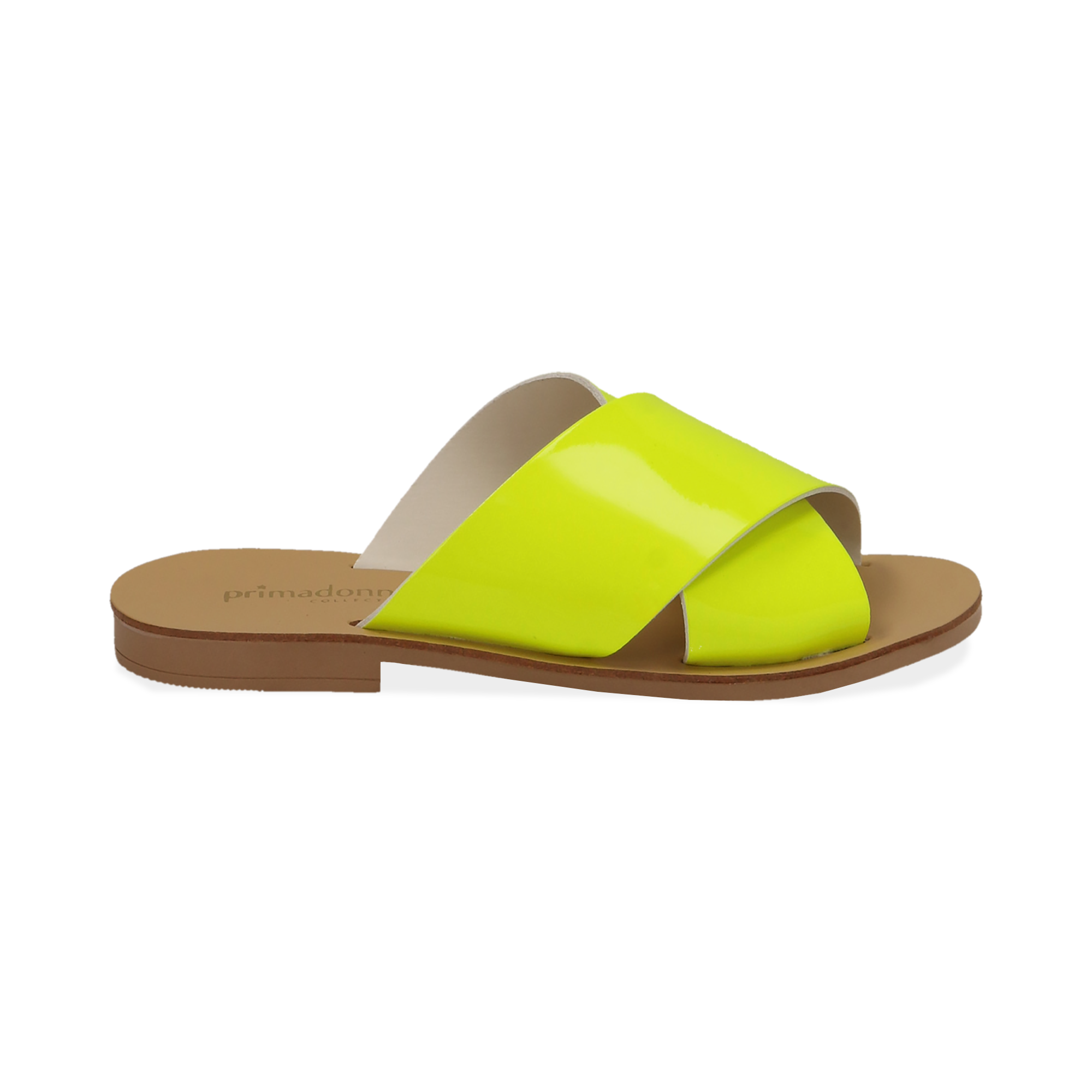 Mules Flat Gialle In Vernice Fluo Donna Primadonna Collection