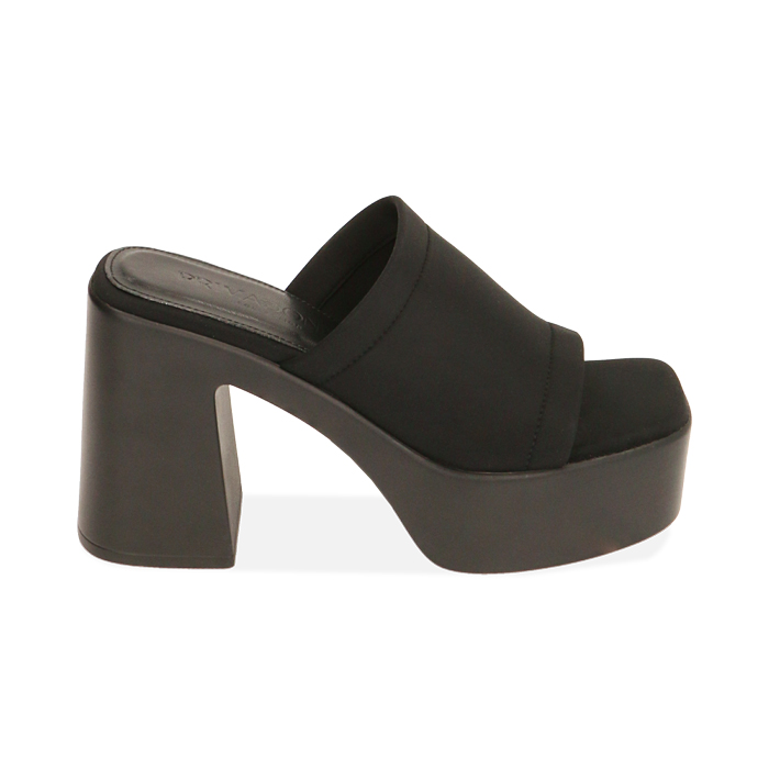 Mules platform nere, tacco 10 cm