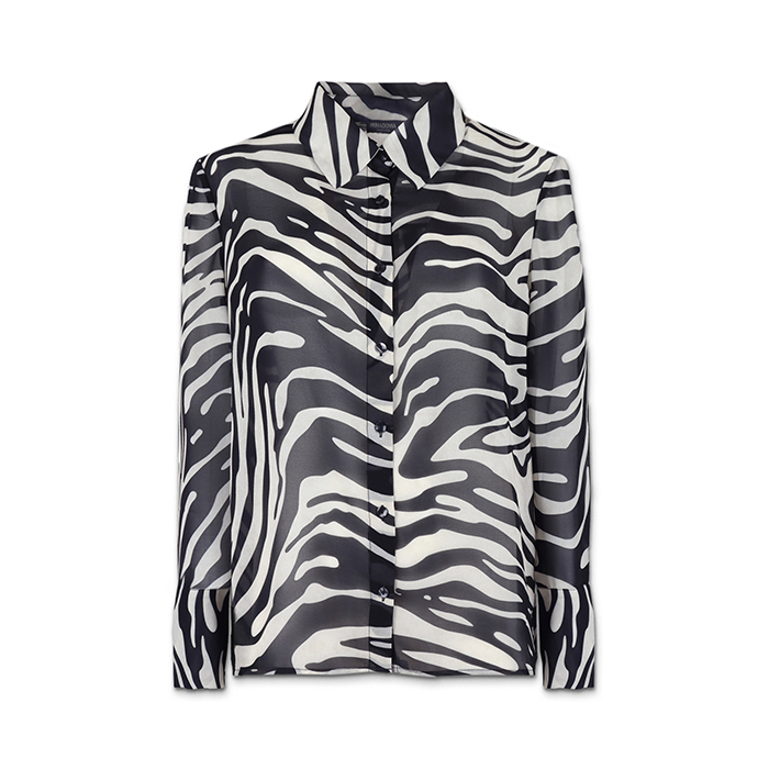 Camisa mujer con estampado cebra en tejido