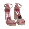 Sandali rosa glitter, tacco 9 cm 