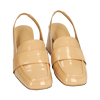 Mocassini slingback beige in naplack, tacco 6,5 cm