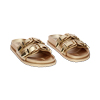 Sandali flat oro con doppia fibbia