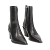 Tronchetti neri in vera pelle con tacco 7,4 cm