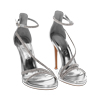 Sandalo con tacco donna argentati da party, tacco 11 cm