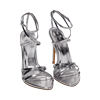 Sandali argento laminato, tacco 10,5 cm