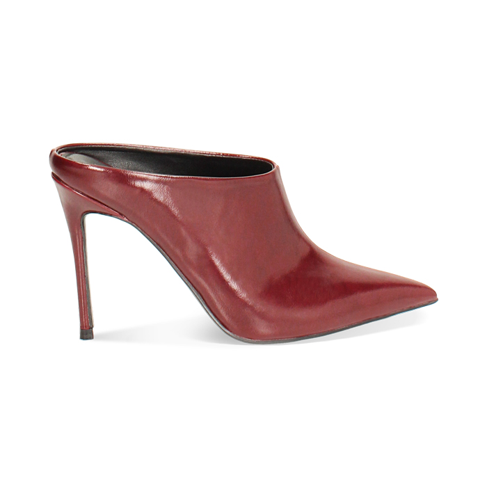 Sabot bordeaux brillant avec talon de 10 cm