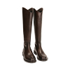 Bottes en cuir brun foncé 