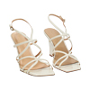 Sandalias crema tac&oacute;n 8,5 cm