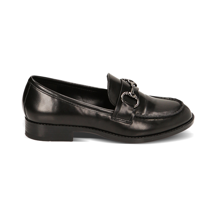 Mocasín negro mate bajo
