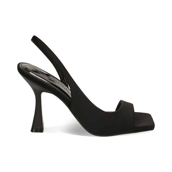 Sandales à talon noires en lycra