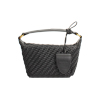 Mini bag nera in materiale intrecciato