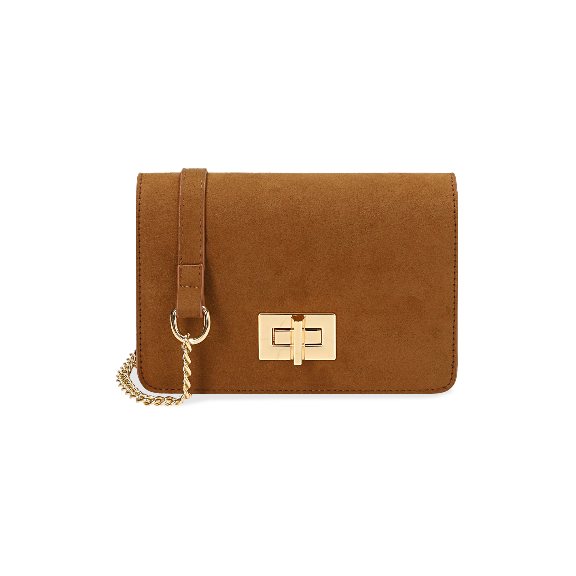 THE BRIDGE Borsa donna con patta piccola a tracolla CUOIO