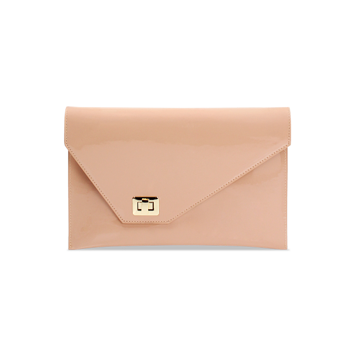 Pochette donna nude in vernice