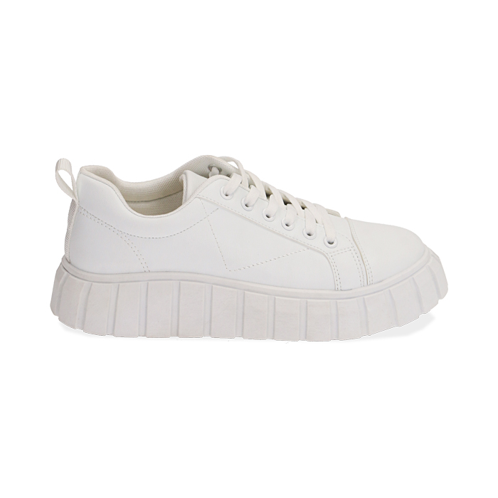 Sneakers blancos, cuña 3,5 cm