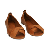 Ballerine open toe cognac in pelle