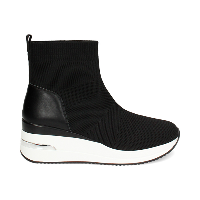 Slip on donna nera in tessuto