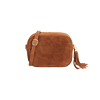 Borsa a tracolla da donna in camoscio cognac