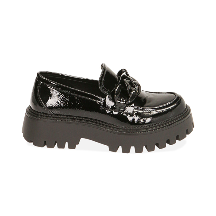Mocasines gruesos naplack negro