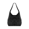 Borsa a spalla di camoscio nera
