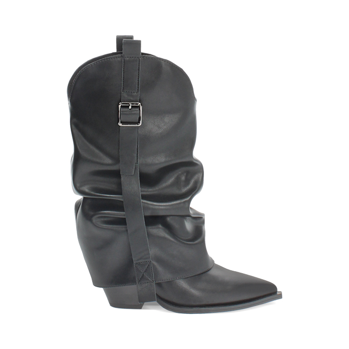 WOMEN SHOES BOOTS TEXANO SYNTHETIC NERO