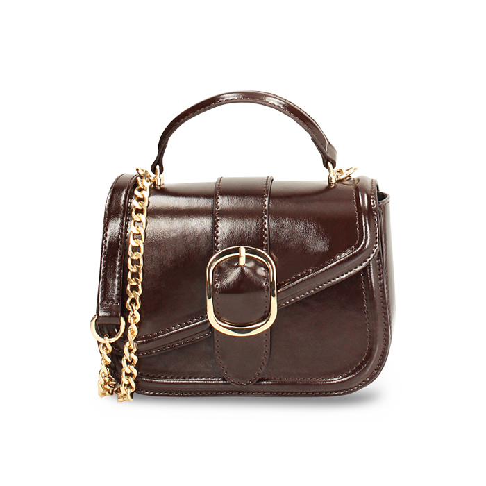 Mini bag lucida testa di moro
