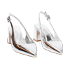 D&eacute;collet&eacute; slingback donna argentate, tacco largo 6,5 cm
