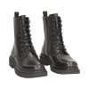 Bottines à lacets noires en cuir véritable avec semelle crantée