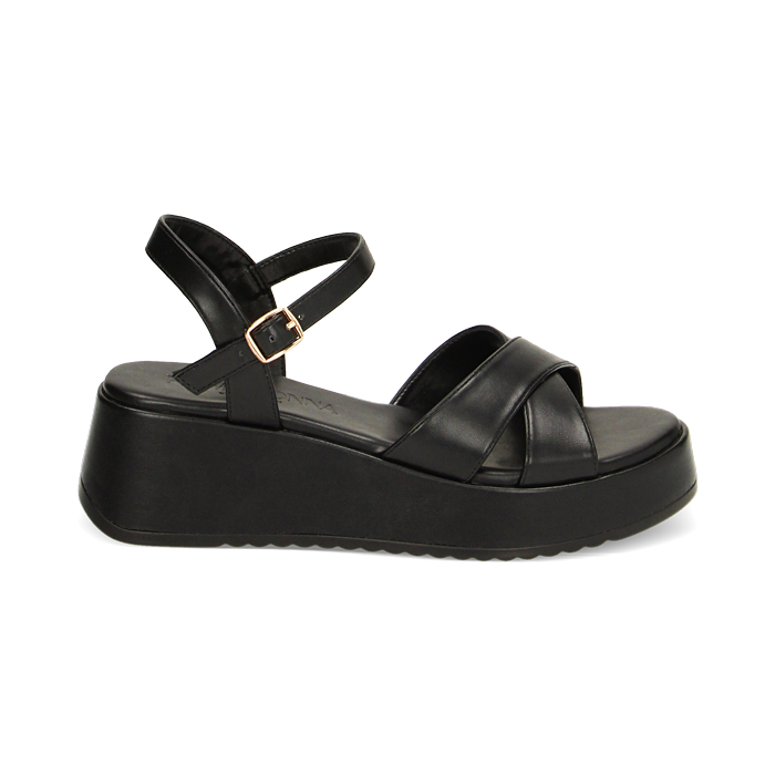 WOMEN SHOES WEDGE SYNTHETIC NERO